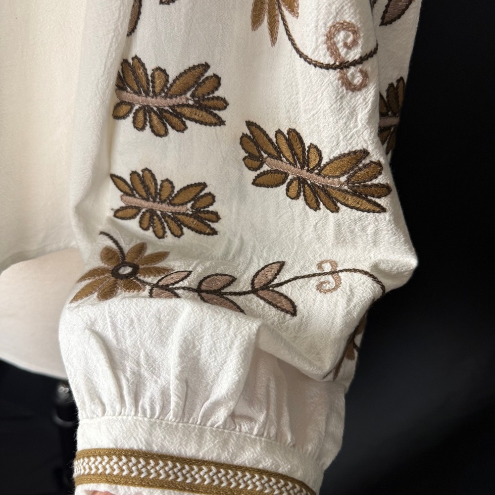 Anthropologie Boho Long Sleeve RD&Koko Embroidered Tie-Front Jacket Kimono Sz L - Picture 7 of 13